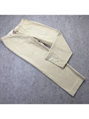 Incotex Pants Men 34 x 27 Beige Khaki Flat Front Straight Leg Mid Rise Cotton 54
